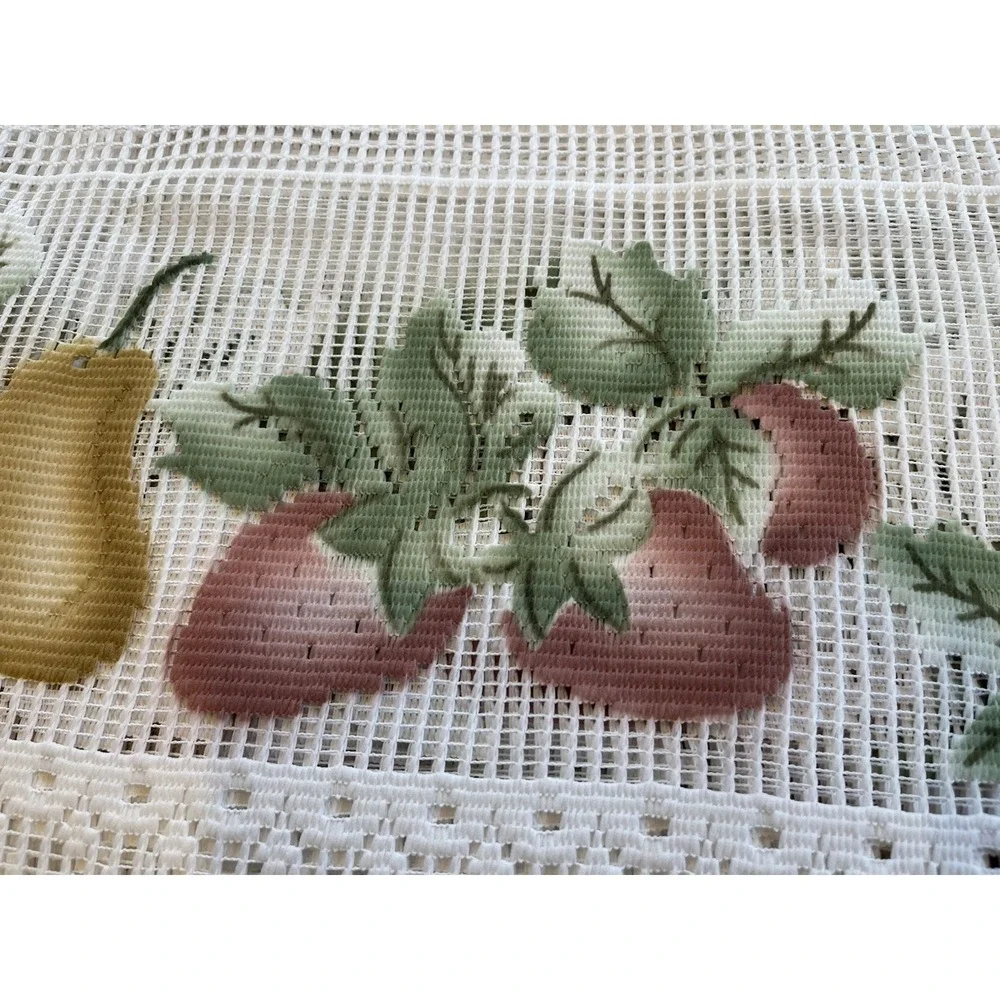 Kitchen Window Valance Fabric‎ Knit Lace Country vtg White 8 yards x 23